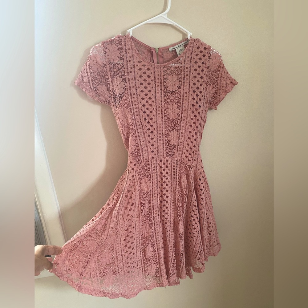 Pink lace dress
